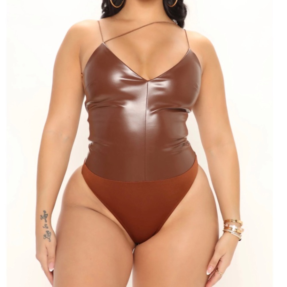 Faux Leather Body Suit